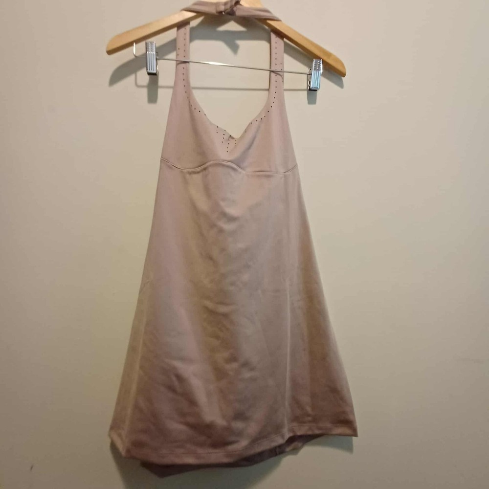 Victoria's Secret  Halter‎ Dress W/Shorts Athletic Perforated Medium Taupe